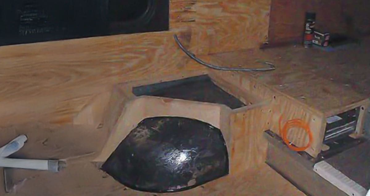 Beginning wiring inside the media cabinet