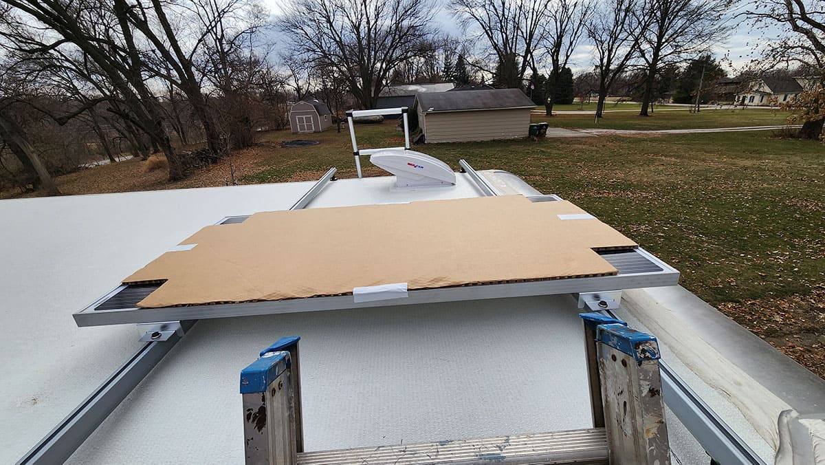 First solar panel installed.