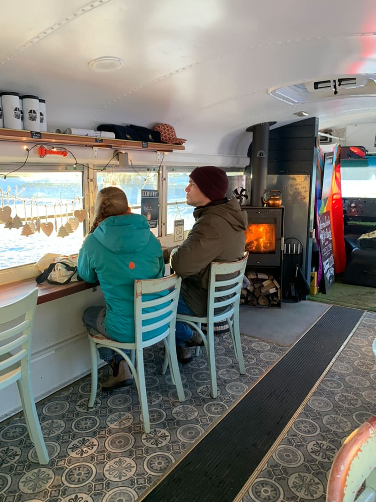 Customers enjoying the scenery and Coffee