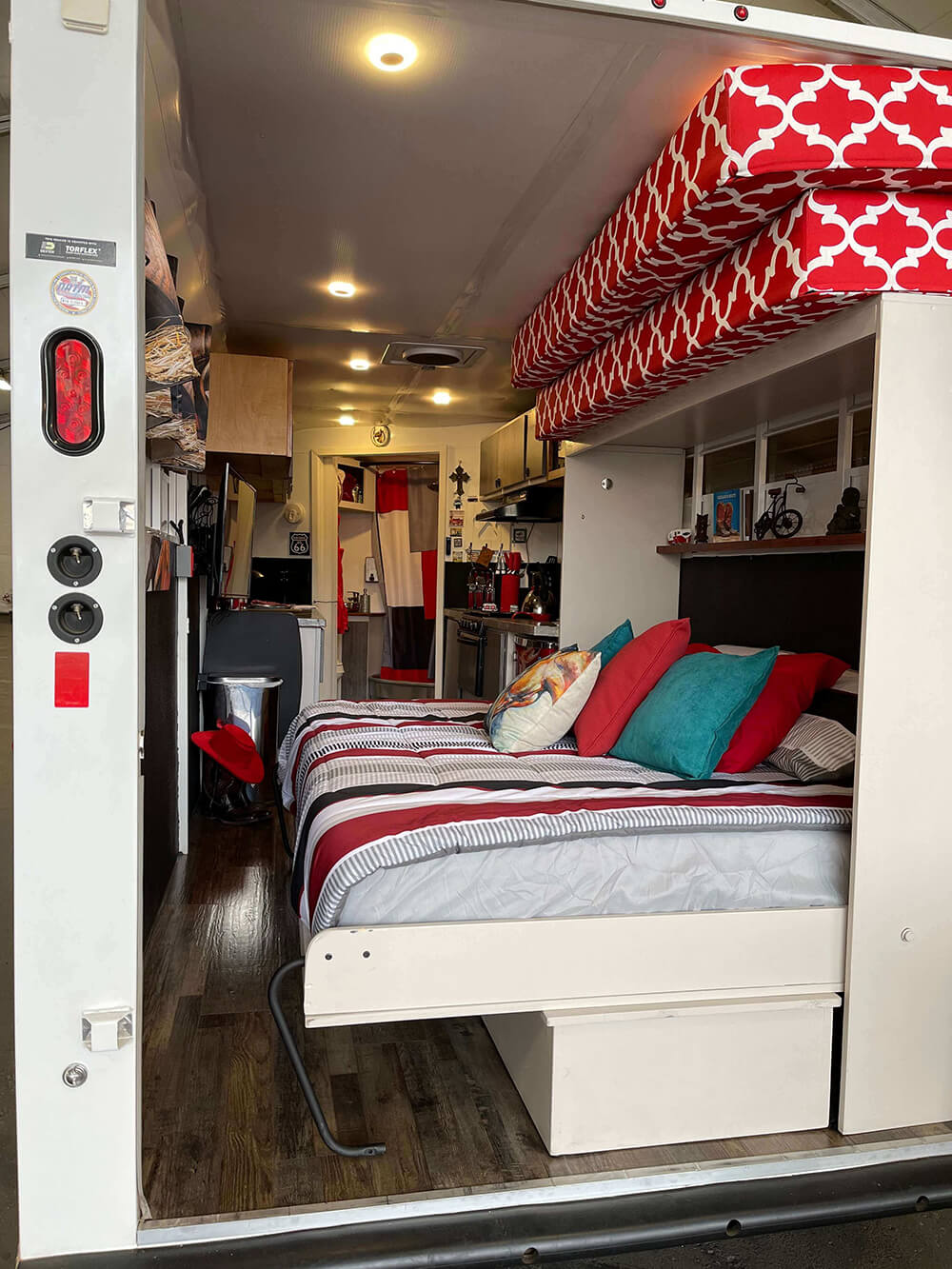 View from the rear with doors opened.
