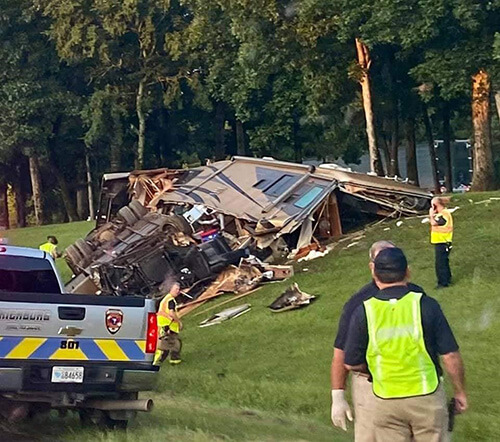 Stick-N-Staple rollover accident.