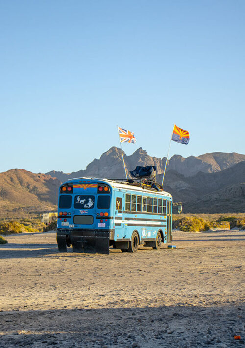 Buses, Vans, and Nomads in Baja! Escapar a la Baja, Cuatro - bus conversion photo