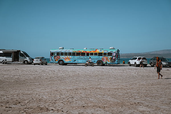 Buses, Vans, and Nomads in Baja! Escapar a la Baja, Cuatro - bus conversion photo