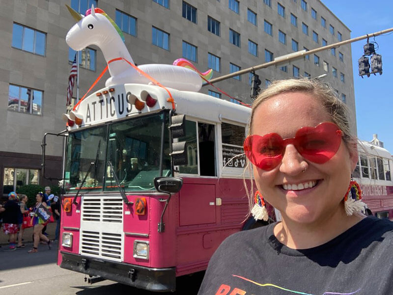 Marching in the Nashville Pride Parade
in June 2022.