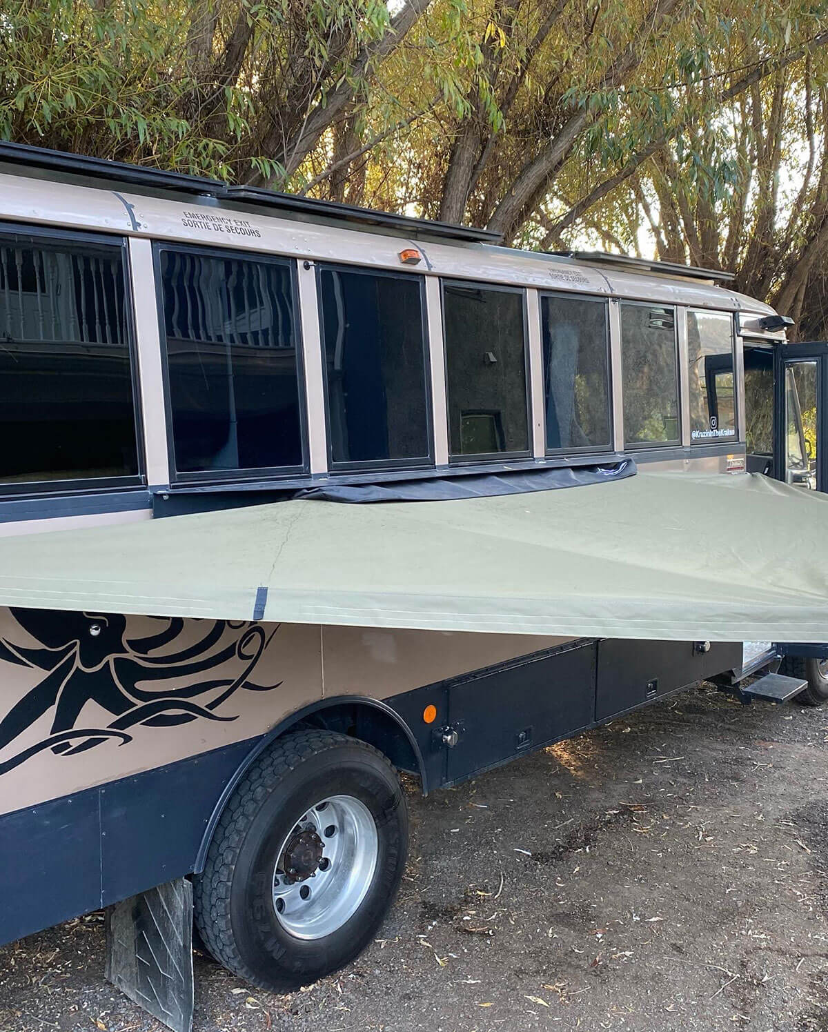 Kruzin’ in the Kraken - A 2013 Thomas Freightliner Skoolie - bus conversion photo