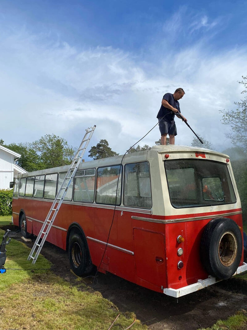 The Restoration and Conversion of a 1969 Volvo - bus conversion photo