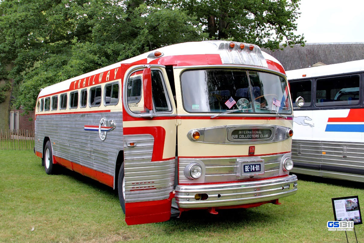 This is a 1952 Trailways passenger bus. The windows back in the day were much smaller.