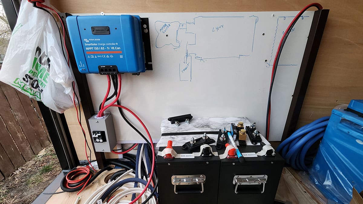 Solar controller and lithium house batteries.