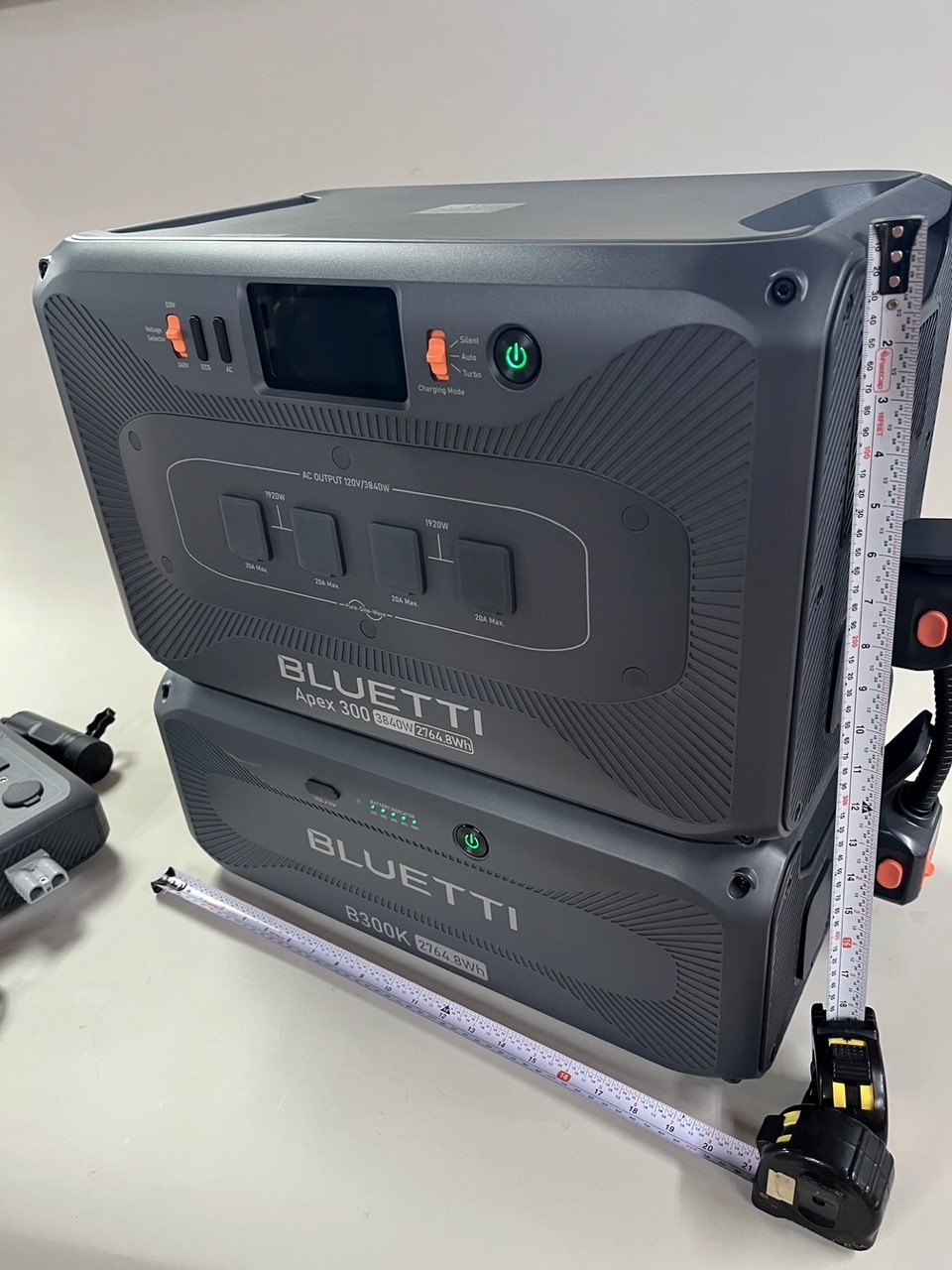 Showing the physical size of the Bluetti system.