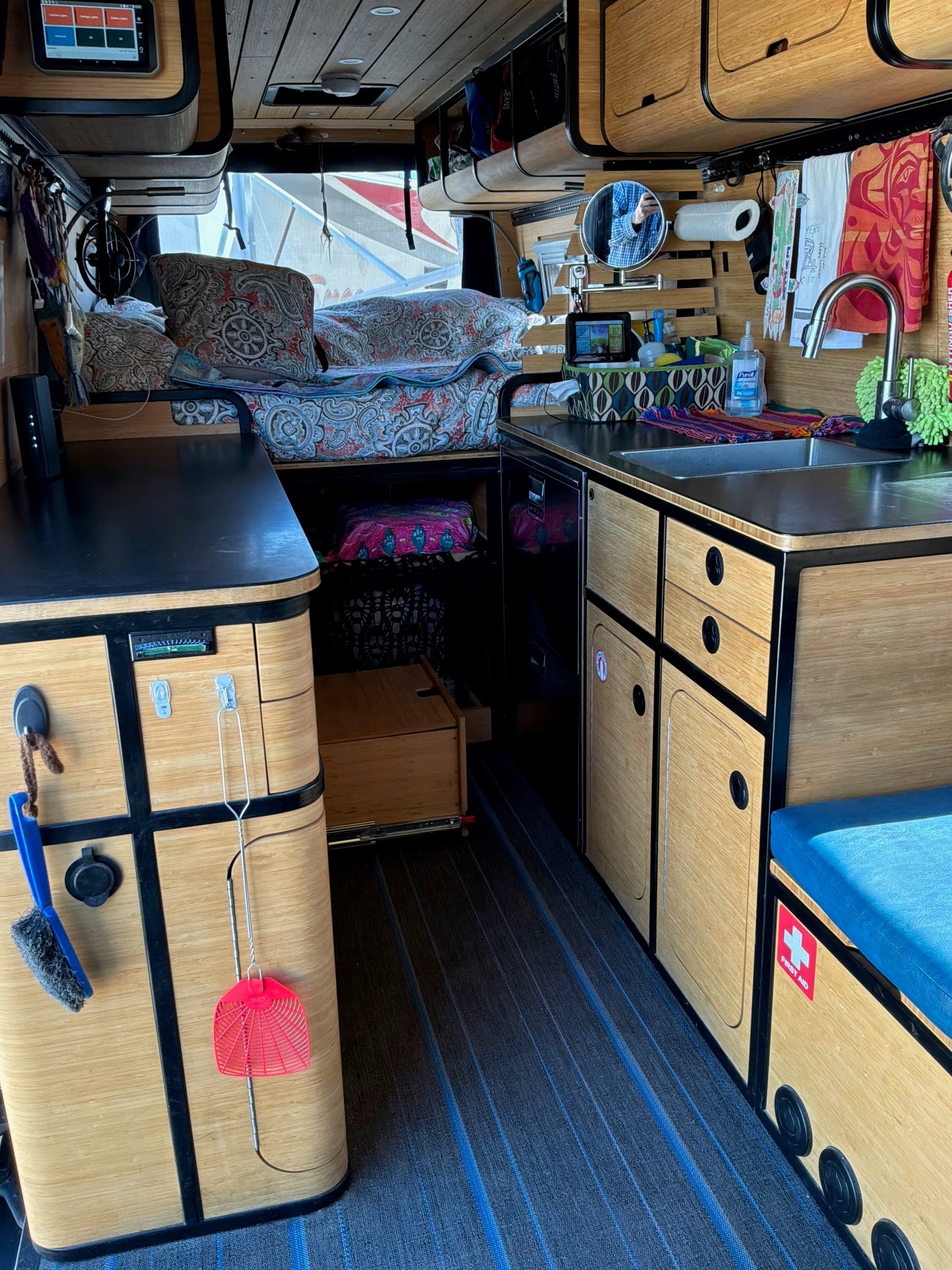 Inside looking towards the stern.