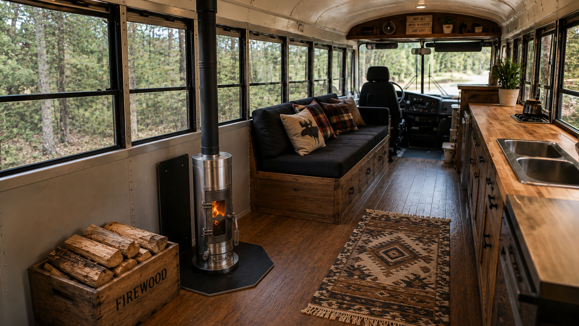Firewood Trap When Heating Bus Becomes | Bus Conversion Magazine photo